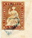 SUISSE - 5 R BRUN ORANGE - 1ER TIRAGE DE MUNICH SUR ENVELOPPE DE GENEVE (MANQUE UN RABAT AU VERSO), 4 OCTOBRE 1854 - Cartas & Documentos