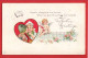 VALENTINE'S DAY  FANTASY HEARTS   CHERUB  ANGEL DUTCH CHILDREN  Pu 1917 NICEOSTMARK - Valentine's Day