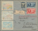 Greece: 1927/1934, Lot Of Five Airmail Covers, Thereof Four Bearing Frankings Of - Lettres & Documents