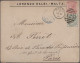 Malta: 1849/1909, Lot Of Five Entires, Incl. A 1849 Stampless Letter Originating - Malta