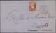 Spain: 1856-1860 Ca.: About 100 Folded Letters/covers From Zafra (Badajoz) To Va - Otros & Sin Clasificación