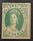 QUEENSLAND 1860 SC#3 Deep Green / Pre-Printing Paper Fold ERROR! - Neufs