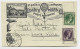 LUXEMBOURG 25C+5C PETITE CARTE POSTALE POSTE AERIENNE BALLON SOIR 1927 - Covers & Documents