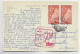 ESPANA PA 1 PTAS X2 TARJETA POSTALE MALLORCA 1956 TO BELGIQUE BRUXELLES INAUGURAL - Lettres & Documents