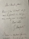 CHARPENTIER (Gustave) - 1 Correspondance - 1926 - Français - Excellent -  Lettre Autographe Signée (ALS) - Chanteurs & Musiciens