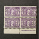 1904 United States 3c Violet Lower Side Block Of 4 LH/VF Small Part OG SC#325 - Ungebraucht