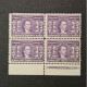 1904 United States 3c Violet Lower Side Block Of 4 LH/VF Small Part OG SC#325 - Nuevos