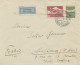 TSCHECHOSLOWAKEI 1936, Flugpostmarken 0,50 Und 3 Kcs Int. MiF M. K2 „TEPLICE-SANOT / TEPLITZ-SCHÖNAU“ A. Flugpostbrief - Poste Aérienne