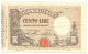 100 LIRE BARBETTI GRANDE B MATRICE LATERALE TESTINA DECRETO 18/07/1924 SPL- - Regno D'Italia - Altri