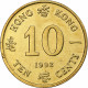 Hong Kong, Elizabeth II, 10 Cents, 1992, Nickel-Cuivre, SPL, KM:55 - Hong Kong