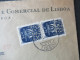 Portugal 1951 Via Aerea/Luftpost Firmenumschlag Banco Espirito Santo Lisboa Marken Mit Perfin / Firmenlochung BES - Cartas & Documentos