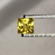 Saphir Jaune Traité (BE) De Madagascar - Carré 0.38 Carat - 3.5 X 3.5 X 2.6 Mm - Saphir