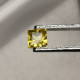 Saphir Jaune Traité (BE) De Madagascar - Carré 0.38 Carat - 3.5 X 3.5 X 2.6 Mm - Saphir