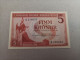 Billete De Islandia De 5 Kronur, Año 1957, Serie A, UNC - Island