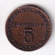 MONEDA DE HOLANDA DE 5 BOORDGELD DE AMSTERDAM (MUY RARA) SMN - Non Classés