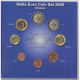 MALTE - COFFRET EURO BRILLANT UNIVERSEL 2008 - 8 PIECES (3.88 Euros) + 2 TIMBRES - Malte