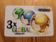 Prepaid Phonecard Germany, 3 X Global - Earth, Globe - [2] Mobile Phones, Refills And Prepaid Cards
