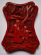 ART - CHINE - PLAQUETTE - ROUGE CINABRE - ENSEIGNEMENT - PROFESSEUR ET SON ELEVE - DIMENSIONS : 70 Mm X 45 Mm - Asiatische Kunst