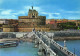 ROME, SAINT ANGELO BRIDGE, CASTLE, ARCHITECTURE, BOATS, CARS, STATUE, ITALY, POSTCARD - Brücken