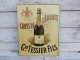 Ancienne Plaque Tôle Publicitaire Champagne Cave De L'Abbaye Tessier Fils - Liquor & Beer