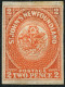 TERRE NEUVE - YVERT 10 - 2 PENCE ORANGE NEUF SANS GOMME SIGNE BRUN (*) - 1857-1861