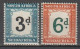 SOUTH AFRICA  - 1933 -  TAXE YVERT N°25/26 ** MNH ! - Timbres-taxe