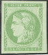 * Report I. No 42A, Vert-jaune, Petit Bdf, Pos. 15, Superbe. - RR - 1870 Bordeaux Printing