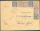 Lettre Cad "Dakar/Sénégal". No 8 (3) + 9 (2) + 10 (2), à Côté Cachet Bleu "Corr D'arm/Lig.J.Paq.F.N°2", Sur Enveloppe Po - Autres & Non Classés