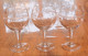 -3 GRANDS VERRES BALLON à PIEDS En VERRE Avec Fine FRISE Gravée  Déco 1950/60    E - Vidrio & Cristal