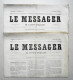 Presse - 1864, Le Messager Du Canton D'Ixelles. Journal Hebdomadaire Du Dimanche. 2 Numéros. - Documents Historiques