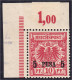 5 P Auf 10 Pf. Freimarke 1893/1896, Farbe ,,c" (lebhaftlilarot), Postfrische Erhaltung, Unsigniert, An Den Rändern Kl. F - Duits-Oost-Afrika