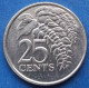 TRINIDAD & TOBAGO - 25 Cents 2014 "Chaconia" KM# 32 Republic (1976) - Edelweiss Coins - Trinidad En Tobago