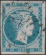 500 Greece Grecia - 1861 - Testa Di Mercurio, 20 Lep. Azzurro N. 4, Hellas N. 4a. Cert. Eichel. Ampi Margini, Lusso. SPL - Gebruikt