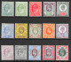 KEVII 1902-13 SG215-314 ½d-1s Set (15) Mounted Mint - Nuevos