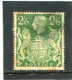 GREAT BRITAIN - 1942  2/6   GREEN  PERFIN   CORT   FINE USED - Perforés