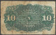 Usa U.s.a. UNITED STATES OF AMERICA  1874 Fractional Currency 10c Fourth Issue Fr# 1257 VERY FINE - 1874-1875 : 5 Uitgift