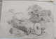 Lot 5 Dessins Anciens Au Crayon Daté 1866 Signés Fred. Posth Maisons Nature Arbres - Dibujos