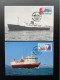 NORWAY NORGE 1993 FAST LINE TRONDHEIM TO HAMMERFEST SET OF 2 MAXIMUM CARDS 02-07-1993 NOORWEGEN SHIPS - Maximumkaarten