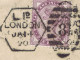 Great Britain Late Fee Railway 1890 Cover To Sweden With Jubilee 5d + 1d Late Fee Tied "L1D LONDON" Hexagonal Duplex - Storia Postale