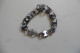 Vintage - Bracelet En Métal Argenté Et Pierres En Améthyste Du Brésil Années 1970 - Bracciali