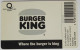 Ireland 10 Units Chip Card - Burger King - Irlande