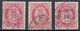 NO005U – NORVEGE - NORWAY – 1882-90 – POST HORN – SC # 40/40a/40b USED - Oblitérés