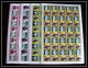 593c Nui Tuvalu MNH ** 1985 MI N° 37- 44 Sc N° 41- 44 Cricket Overprint Specimen Proof Feuilles (sheets) - Tuvalu