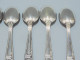 Delcampe - -6 PETITES CUILLERES METAL Argenté Style Louis XV Poinçon CAILAR BAYARD  E - Silverware