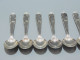 Delcampe - -6 PETITES CUILLERES METAL Argenté Style Louis XV Poinçon CAILAR BAYARD  E - Argenteria