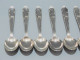 Delcampe - -6 PETITES CUILLERES METAL Argenté Style Louis XV Poinçon CAILAR BAYARD  E - Silverware