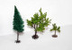 BUSCH, LOT De 3 ARBRE SAPIN CHENE, DECOR PAYSAGE HO, H:5,12,13cm - MINIATURE TRAIN - MODELISME FERROVIAIRE  (1712.282) - Décors