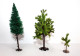 BUSCH, LOT De 3 ARBRE SAPIN CHENE, DECOR PAYSAGE HO, H:5,12,13cm - MINIATURE TRAIN - MODELISME FERROVIAIRE  (1712.282) - Décors