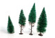 BUSCH LOT 4 ARBRE SAPIN VEGETAUX, HO DECOR PAYSAGE, 8,5 A 14,5cm MINIATURE TRAIN - MODELISME FERROVIAIRE  (1712.286) - Décors