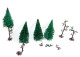 BUSCH LOT 4 ARBRE SAPIN VEGETAUX, HO DECOR PAYSAGE, 12,5 A 14cm MINIATURE TRAIN - MODELISME FERROVIAIRE  (1712.288) - Scenery